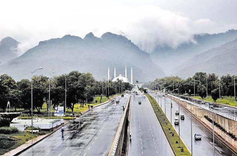 Intermittent rain in Islamabad