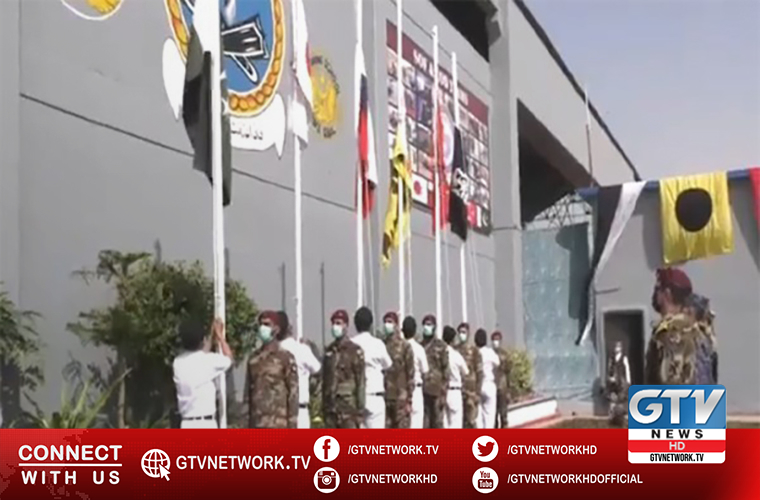 Flag hoisting ceremony of multinational AMAN 21 naval exercise