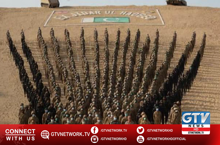Army troops of Bahawalpur Corps practicing drills in Zarb e Hadeed