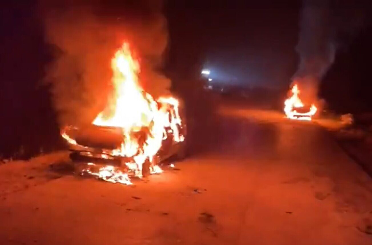 Palestinian cars torched and threatening graffiti scrawled in occupied Quds