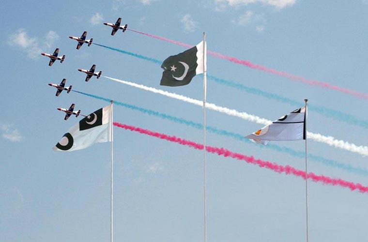 Pakistan Air Force jets participate in the Royal International Air Tattoo 2021
